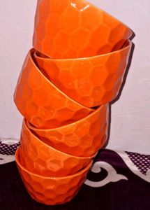 Vibrant Orange Decorative Cups Set
