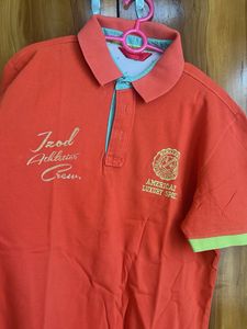 IZOD Men's Orange Polo Shirt- medium size