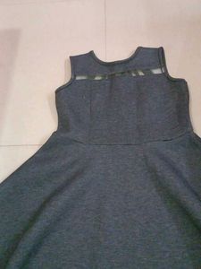 Chic Grey Sleeveless Fit and Flare Dress