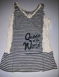 🫀Striped "Queen of the World" Tank Top