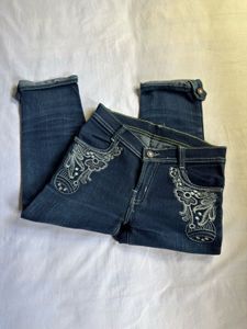 Y2k Dark wash denim capri