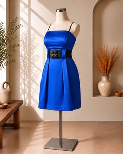 Vibrant Blue Strapless Mini Dress