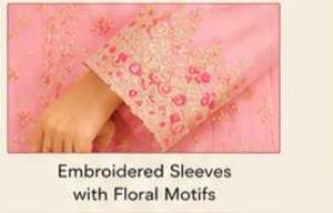 Pink Embroidered Unstitched Anarkali Suit