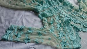 Sequin Embroidered V-neck Dress.