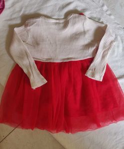 CUTE RED BABY FROCK