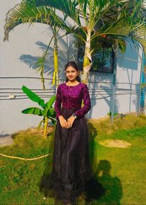 Sparkling Sequin Full Sleeve Gown