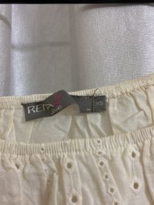 Off White Schiffli Pure Cotton Top