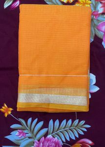 Brand New kota cotton orange saree