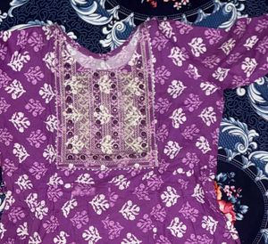 Stylish Purple Floral Anarkali Kurta Set With Pant