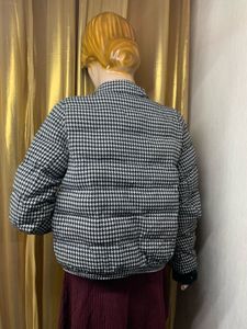 Houndstooth Jacket with Fur Trim