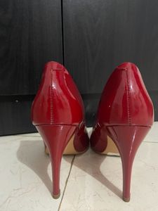 Red 6 Inches Pencil Heels