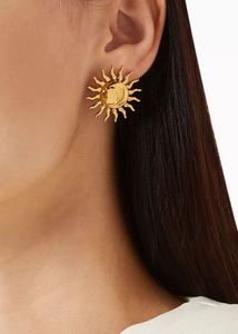 Sunburst 18K Gold Plated Anti Tarnish Earrings