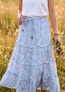 Boho Tiered Floral Maxi Skirt