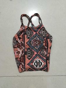 Boho Print Cropped Tank Top