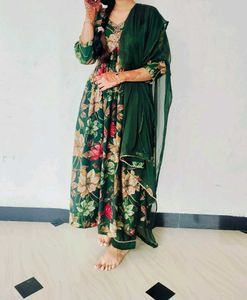 Beautiful Floral Print Kurta  with Dupatta