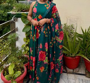 Floral Green Kurta Set