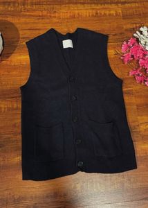 M&S Navy Knitted Sweater with Pockets