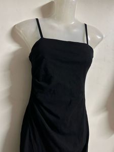 Black Spaghetti Strap Midi Dress