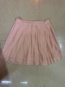 Pink Pleated Mini Skirt