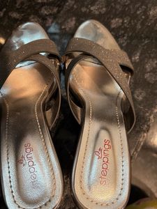 Sparkly Silver Metallic Heels