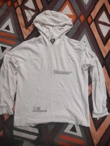 Men's White Graphic Hoodie