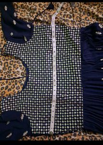 Navy Blue Anarkali Kurta Set with Dupatta