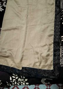 Elegant Beige &amp; Blue Embellished Saree