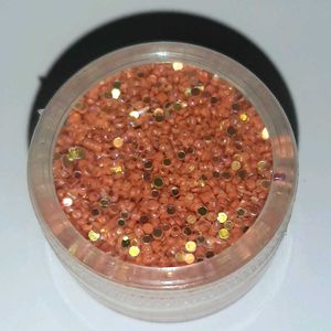 Desert Amber Mirror Glass Shine Seqins Nail Art
