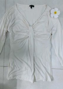 Chic White Twist Front Top