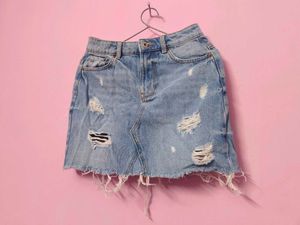 light blue miniskirt