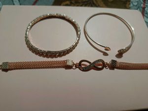 Set of 3 Rose Gold Bracelets