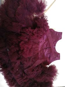 Adorable Burgundy Tulle Party Dress