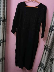 Elegant Black Embellished Kurta