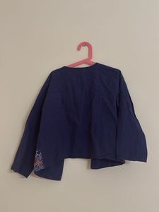 Embroidered Blue Jacket/Cardigan