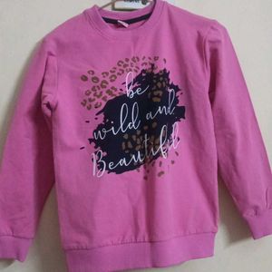 Pink Graphic Print Sweatshirt