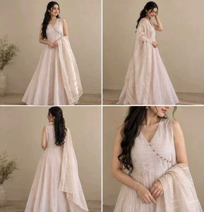 Elegant Beige Anarkali Dress