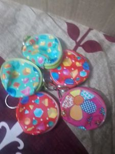 Cute Round Coin Purses - Set of 5