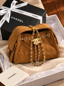 CHANEL 25 SMALL HANDBAG SUEDE CALFSKIN & GOLD META