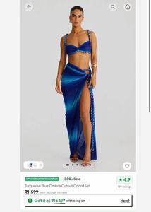 Newme Blue Ombre Bikini &amp; Sarong Set