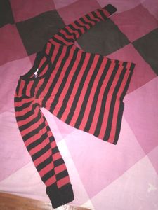 4-7 Yrs Red Striped Long Sleeve Boys Shirt
