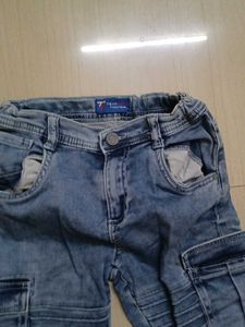 kids's Blue Denim Cargo Joggers