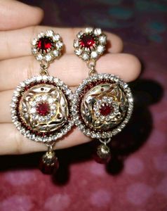Attractive Earring and Golden red Earrings Combo