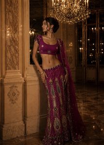 y2k Pink Lehenga Choli Set