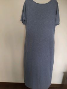 Grey Colour FABALLEY Floor Lenght Front Slit Top