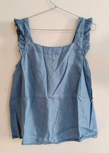 denim colour peplum top