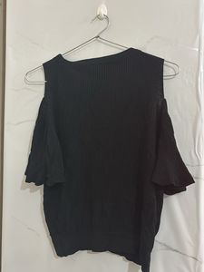 Black Cold Shoulder Top