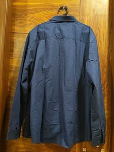 Men's Blue Textured Dress Shirt