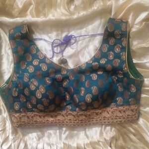 Purple brocade Lehenga saree By Neena Sehgal