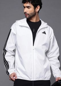 Adidas Unisex White Three Stripe Jacket