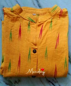 🌼Ikkat Yellow Kurta